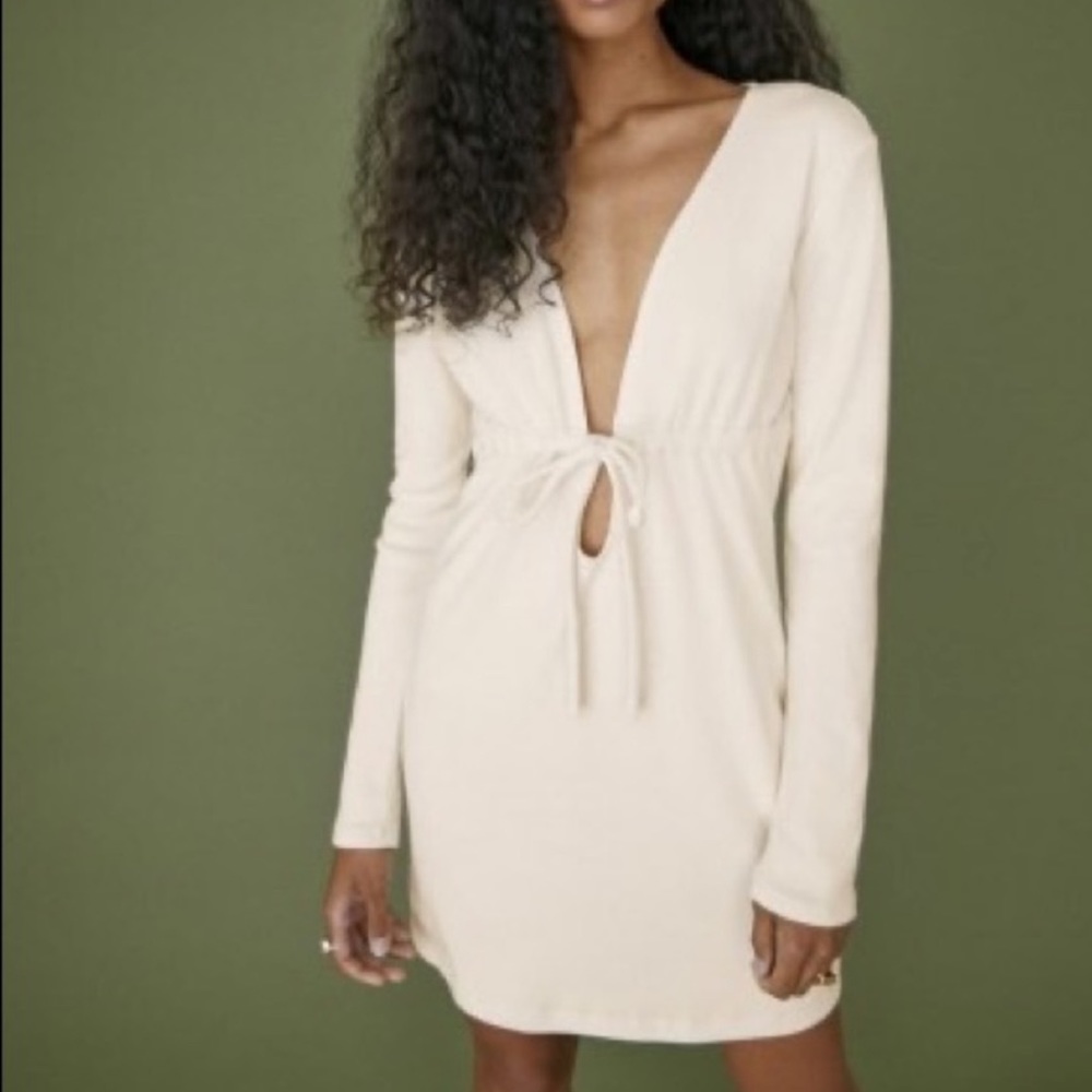 Reformation white long sleeve dress - Karah Dress